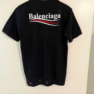 Balenciaga t shirt black ripped size M